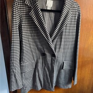 H&M Black and White Textured Blazer